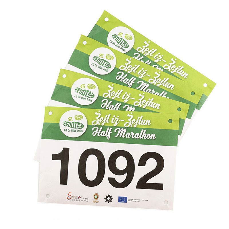 Étiquette de course de marathon étanche RFID Tyvek JT-240190 902-928 MHz