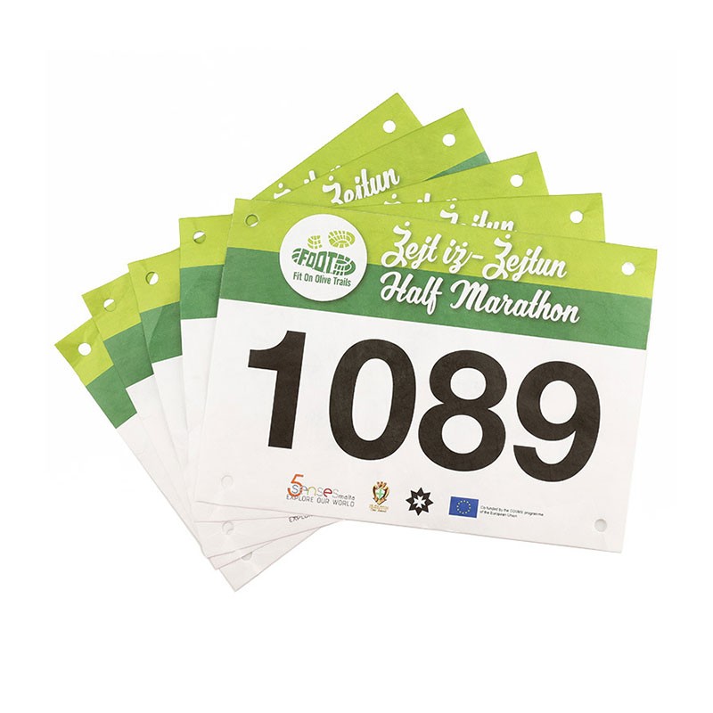 Étiquette de course de marathon étanche RFID Tyvek JT-240190 902-928 MHz