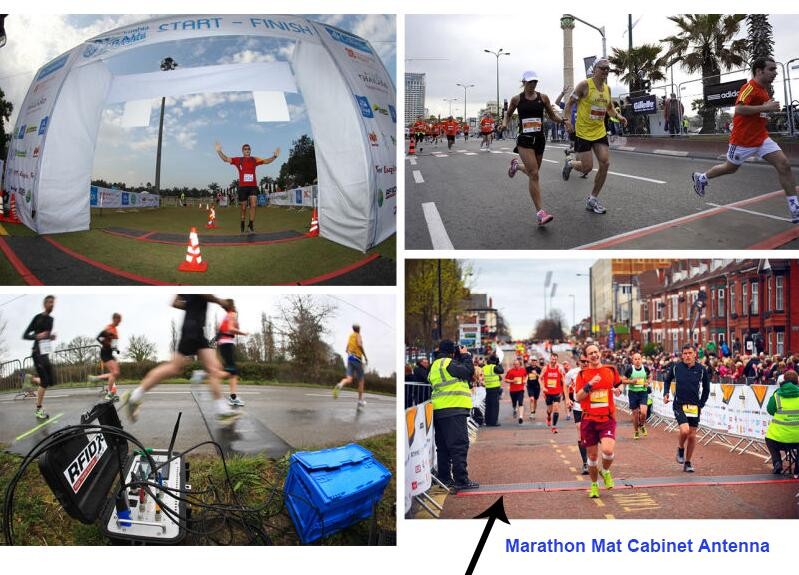 Antenne de tapis de sol UHF RFID bleue pour le chronométrage sportif en marathon