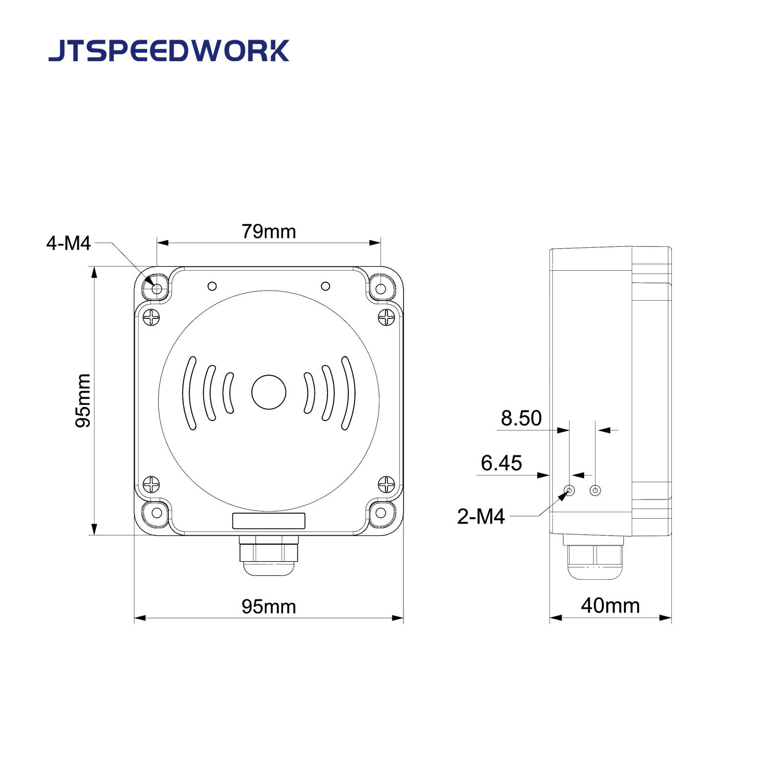 Lecteur RFID UHF industriel JT-7100 0-3 m 860-960 MHz
