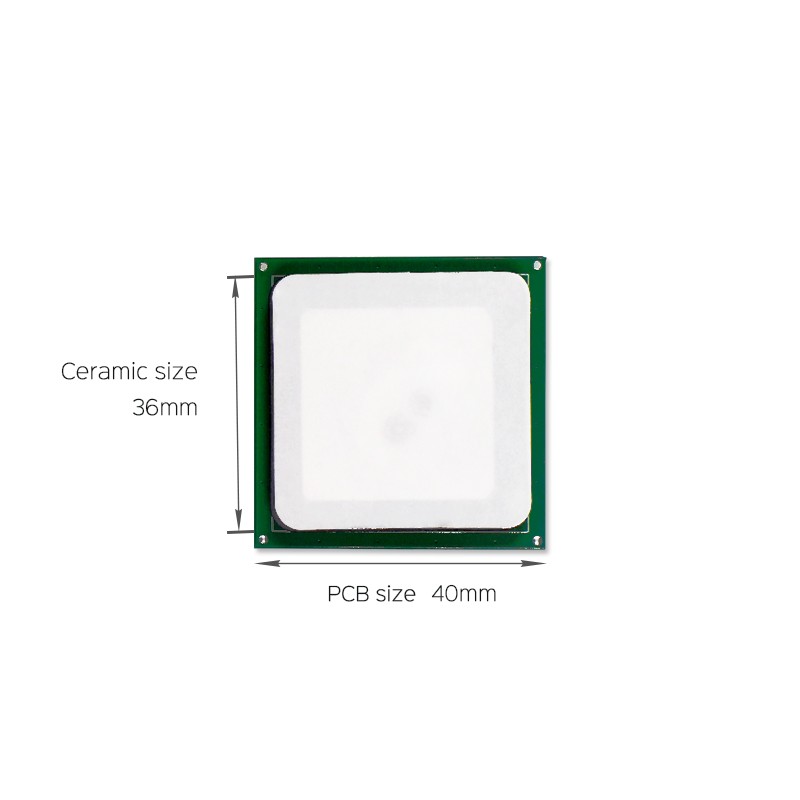 Antenne céramique RFID UHF JT-T0036 3 dBi 36 x 36 mm 865-868/902-928 MHz RHCP pour PDA