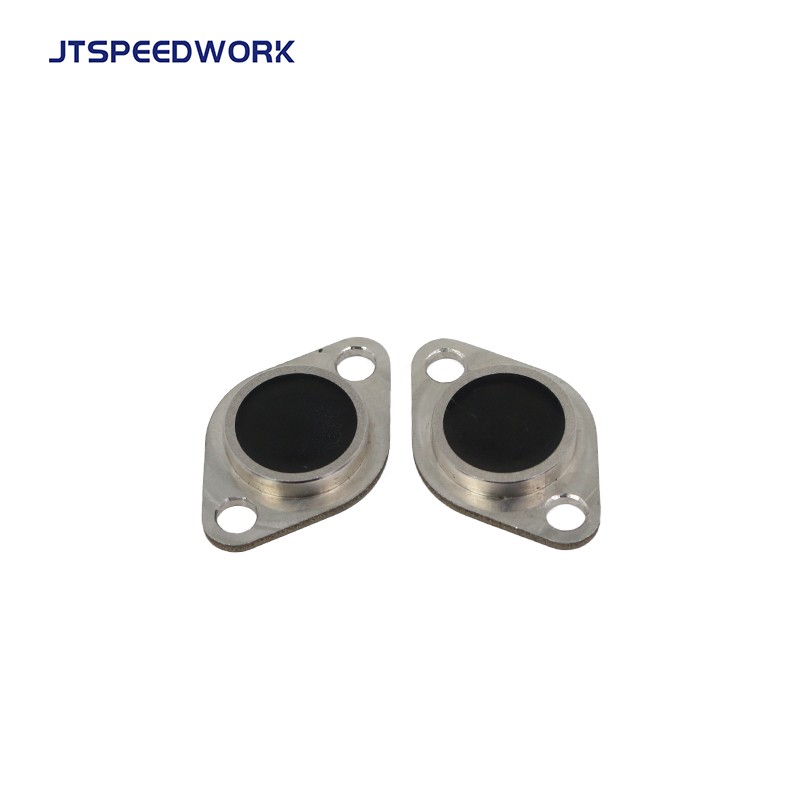 Étiquette RFID UHF anti-collision en acier inoxydable JT-K4026, fixée sur métal et résistante aux chocs violents.