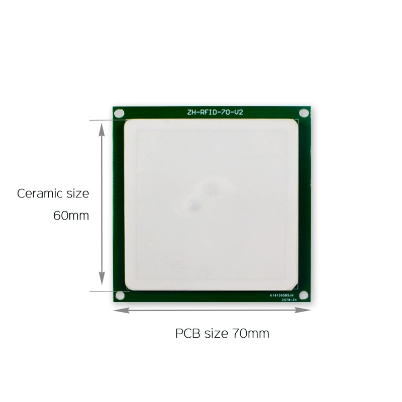 Antenne céramique RFID UHF 4 dBi JT-T0060, 860-960 MHz, polarisation circulaire RHCP, connecteur personnalisable