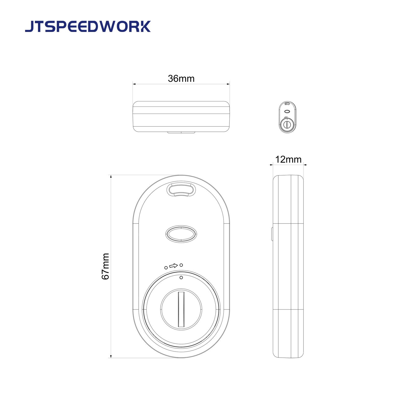 Étiquette RFID active acousto-optique JT-T2483 2,4 GHz avec signal lumineux et sonore