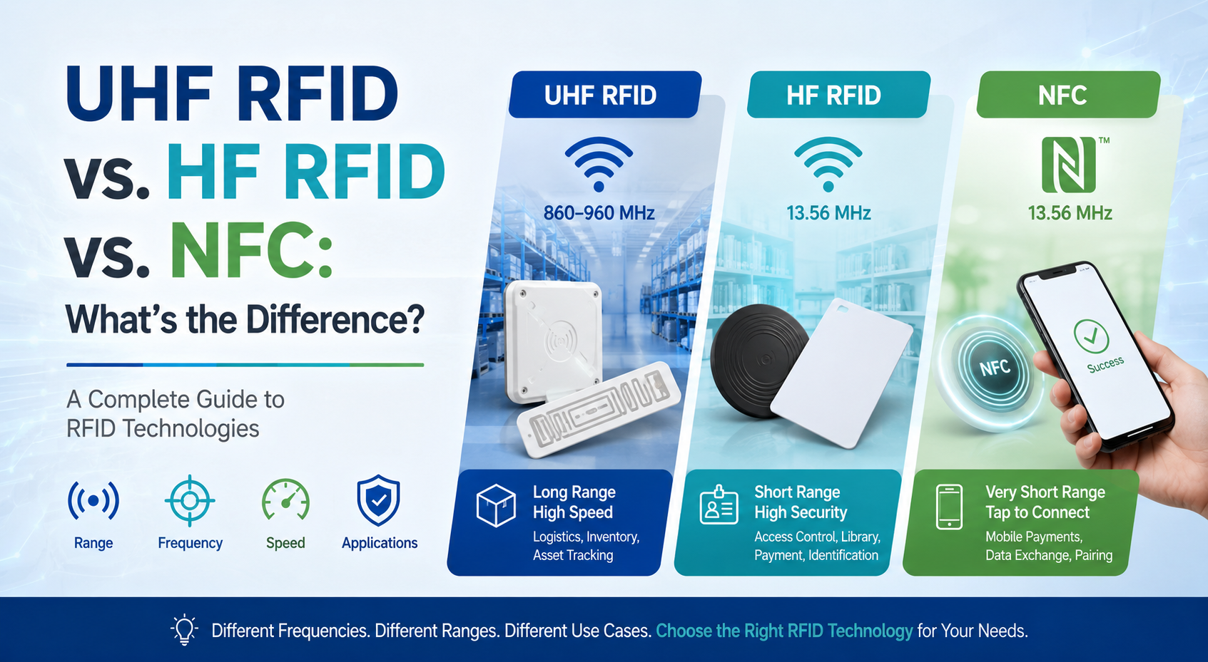 RFID UHF vs. RFID HF vs. NFC : quelle est la différence ?