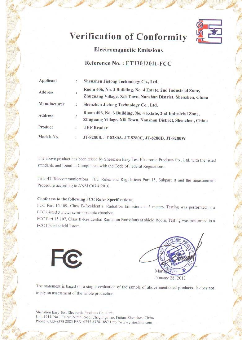 certification FCC
